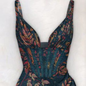 Halley Draped Midi Corset Dress Fall Wedding